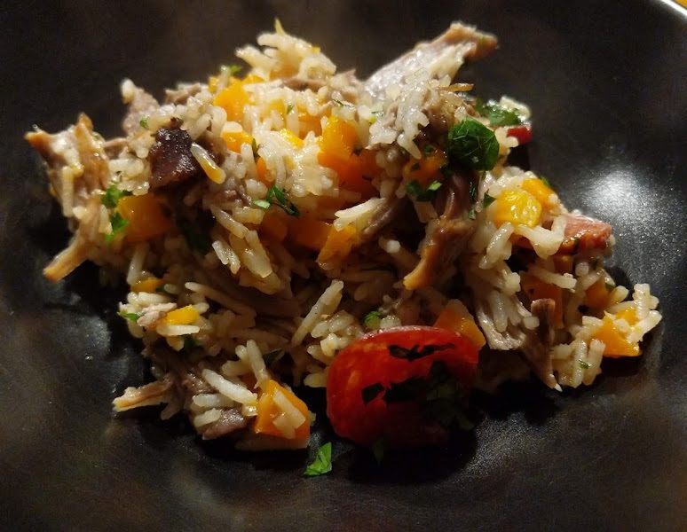 „Arroz de Pato“ – Portugiesische Reispfanne mit Ente und Chorizo